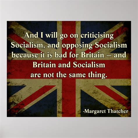 Margaret Thatcher Anti Socialism Poster Uk