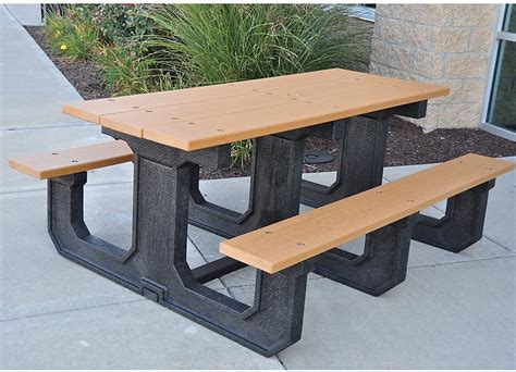Jayhawk Plastics Park Place Recycled Plastic Picnic Table 8l Cedar Cedar