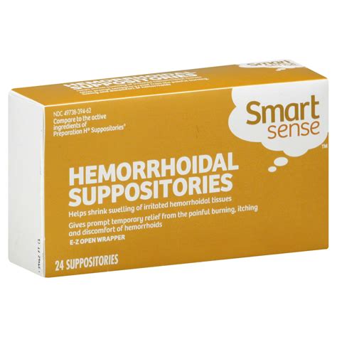 Smart Sense Hemorrhoidal Suppositories 24 Ct Health And Wellness