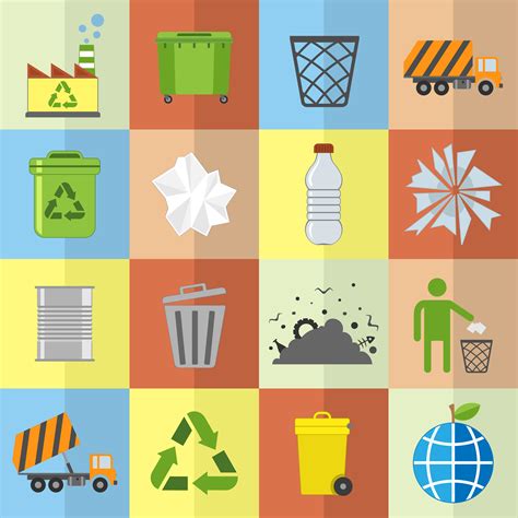 Garbage Icons Set 453481 Vector Art At Vecteezy