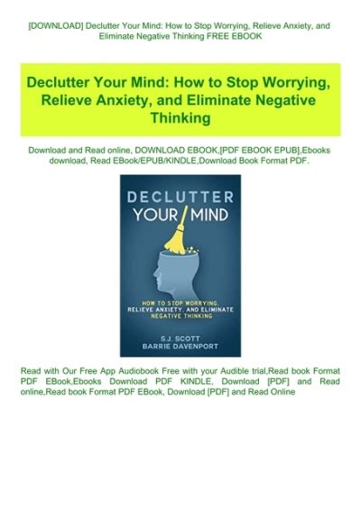 Download Declutter Your Mind How To Stop Worrying Relieve Anxiety And Eliminate Negative