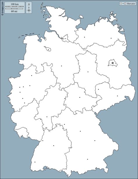 Stumme Karte Deutschland Städte Rurradweg Karte