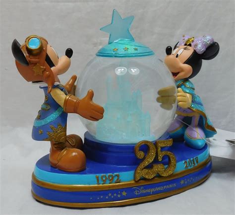 25 Anniversary Disney Disneyland Paris Mickey Mouse Explorer Snow Globe