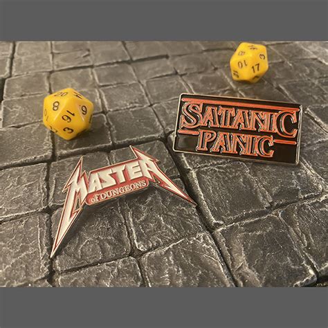 Track Master Of Dungeons And Satanic Panic Enamel Pinss Indiegogo Campaign On Backertracker