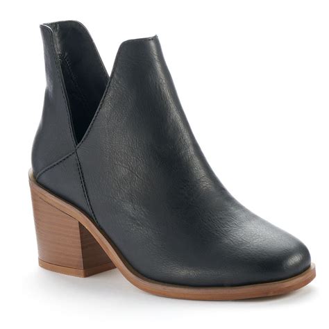 Mudd Womens Cutout Heeled Ankle Boots Womens Black Ankle Boots