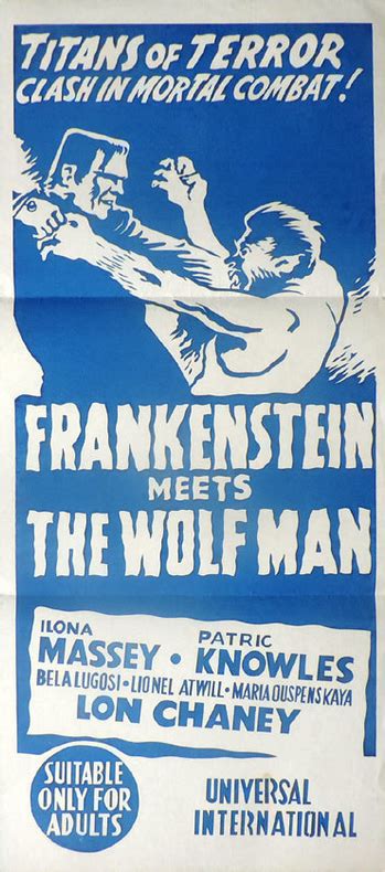 Frankenstein Meets The Wolf Man 1943 Via Australia Classic Monsters