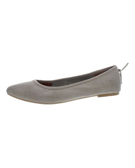 Frye Regina Leather Pointed Toe Ballet Flats In Gray Lyst
