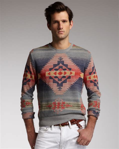 Lyst Polo Ralph Lauren Southwestern Linen Blend Sweater For Men