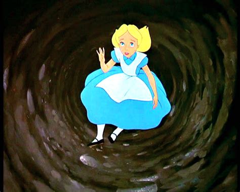 Alice Falling Down Rabbit Hole