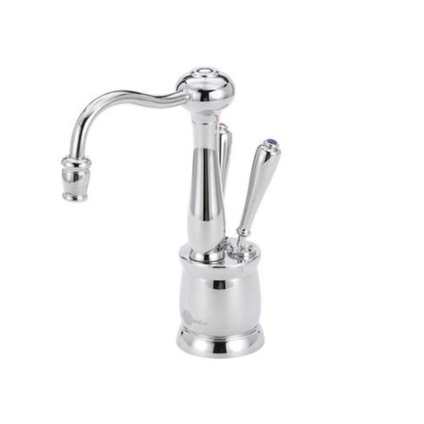 Turn thermostat up one notch, draw 2 cups of water, InSinkErator Indulge Polished Chrome Hot and Cold Water ...