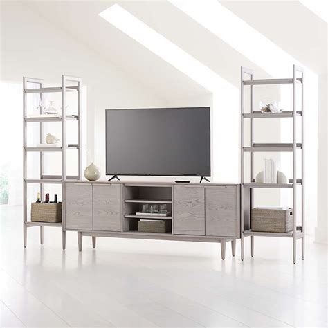 Tate Stone 80 Media Consoletv Stand With Storage And 2 Bookcases