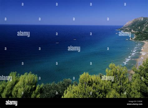 Greece Ionian Islands Corfu Glyfada Beach West Coast Stock Photo