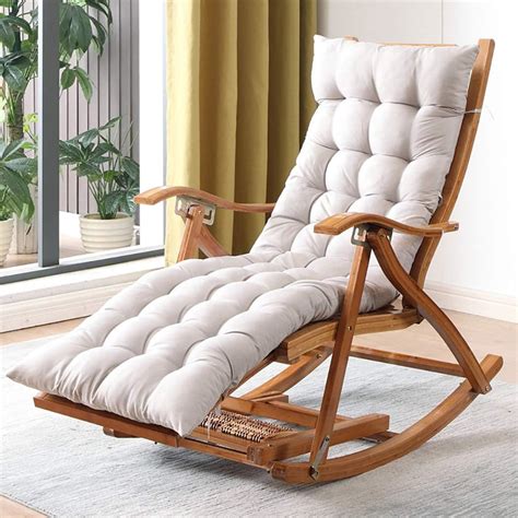 Amazon Bamboo Rocking Chair Garden Lounger Sunbed Sun Loungers
