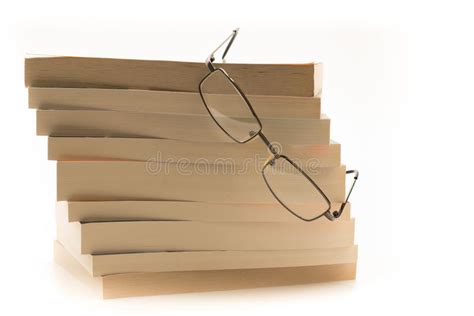 Reading Glasses On Top Of A Pile Of Books Stock Image Image Of Paper Heap 29868799