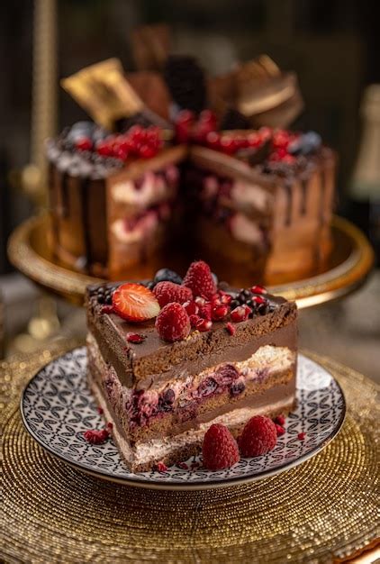 Premium Photo Piece Of Rustic Chocolate Cake