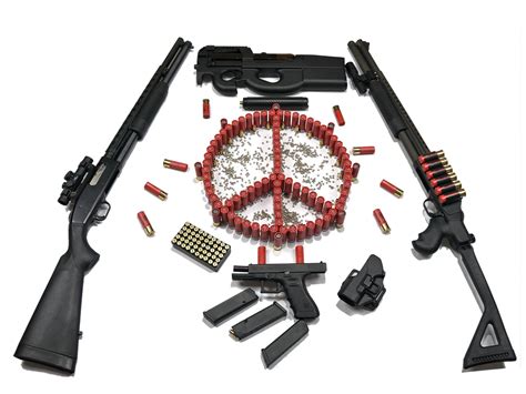Wallpaper Ammunition Fn P90 Glock Gun Peace Sign 3176x2382