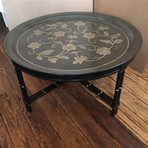 75 x 75 cm x h 45 cm. Great Looking Round Black and Gold Tray Coffee Table at ...