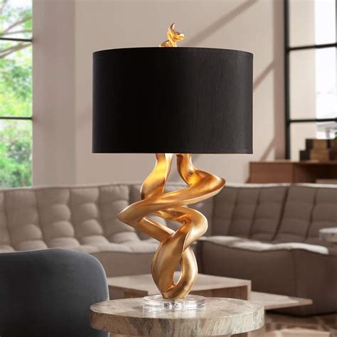 Kathy Ireland Tribal Impressions Gold Leaf Table Lamp 4f937 Lamps Plus