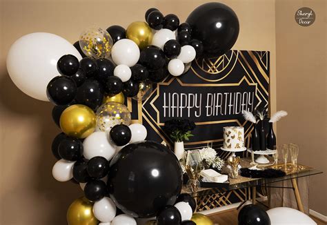 4 Sizes Black White Gold Balloon Garland Kit And Arch For New Years