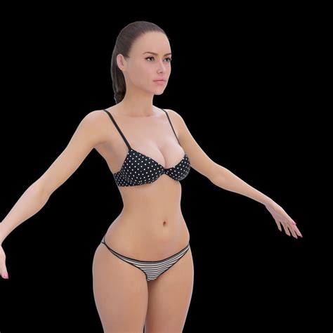 D Model Female Rigged Vr Ar Low Poly Rigged Cgtrader