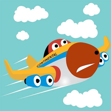 Premium Vector Funny Plane Cartoon