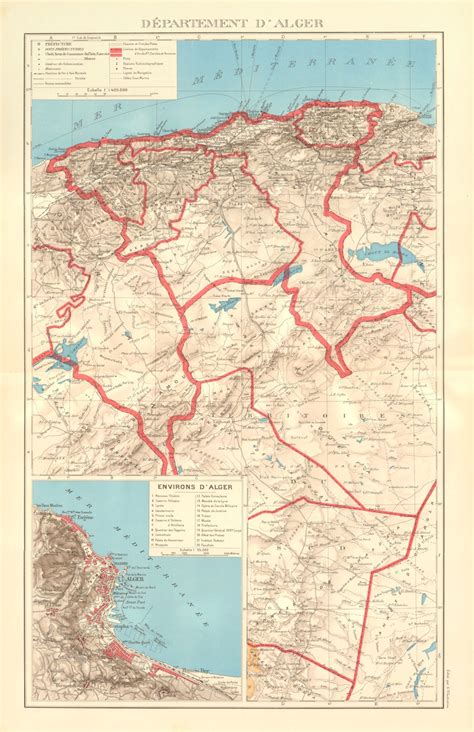 French Algeria Departement Dalger Algiers Environs And City Plan 1938