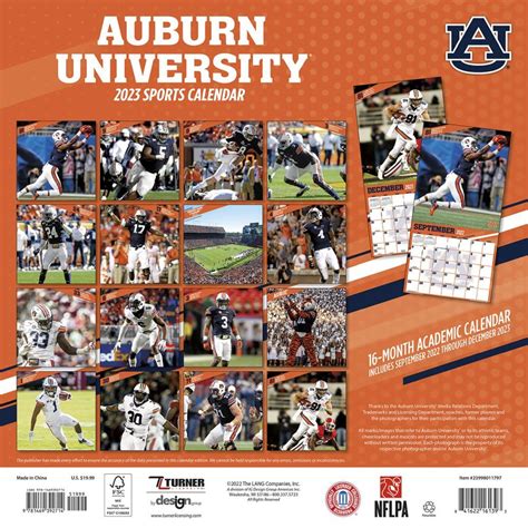 Auburn University Calendar 2023 2024 Blank Printable Calendar