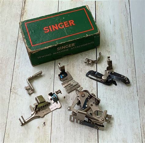 Vintage Singer Sewing Machine Attachments Original Box Etsy Sewing