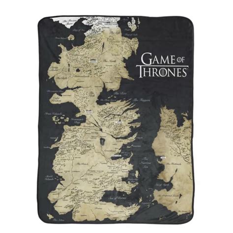 Game Of Thrones Westeros Map Smooth Fleece Throw Blanket Multi Color