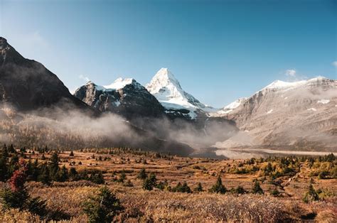 Premium Photo Scenery Of Mount Assiniboine With Lake Magog And Blue