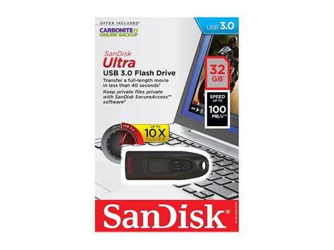 Sandisk 32gb Ultra Cz48 Usb 30 Flash Drive Speed Up To 100mbs