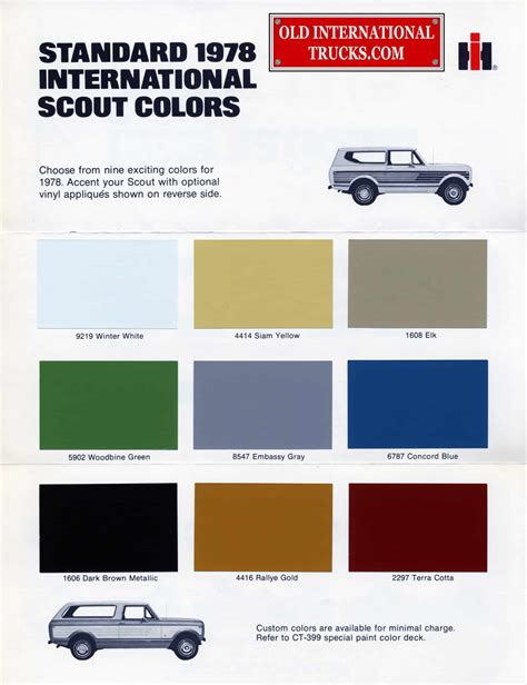 Colour Charts • Old International Truck Parts