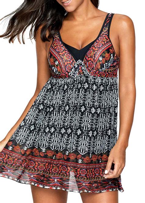 Ordered a dress from linkshe.received payment received confirmation. Spaghetti Strap Cutout Back Printed One Piece Swimdress ...