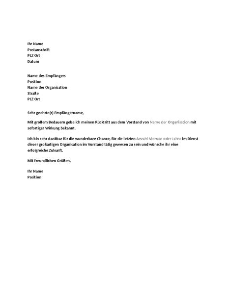 Check spelling or type a new query. Schreiben zum Ausscheiden aus dem Vorstand