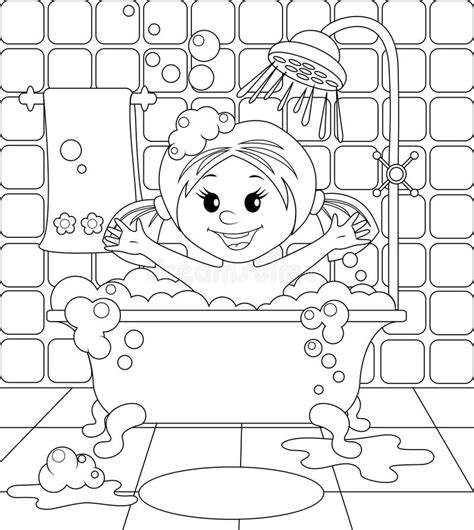 Girl In The Bathroom Stock Vector Illustration Of Smile 88915038