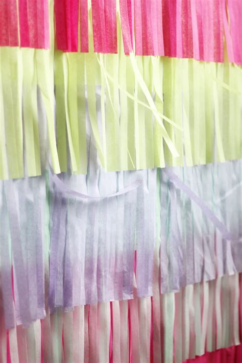 The original tissue paper tassel garland kit! How To Make A Fringe Photo-Booth Backdrop | The Flair ...