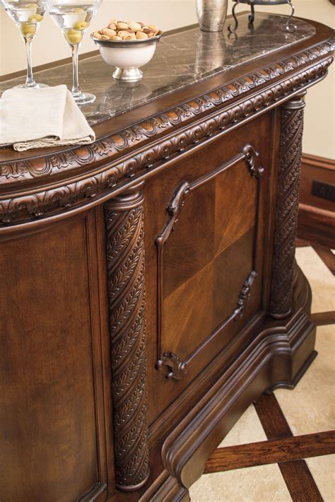 Slight tolerance for fit to base is characteristic of the marble. North Shore Marble Top Bar , ashley furniture, D553-65 ...