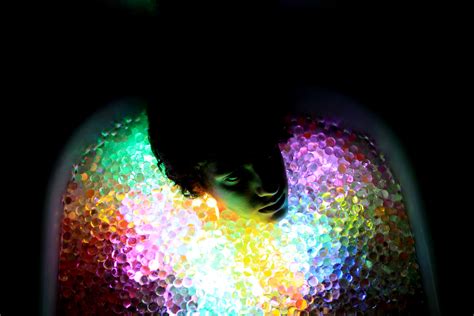 Wallpaper Water Rainbow Neon Glow Illumination Timeexposure