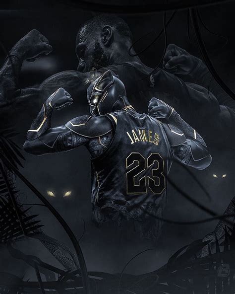 Black Panther Caricature Basketball Nba Nbaart James Lebron