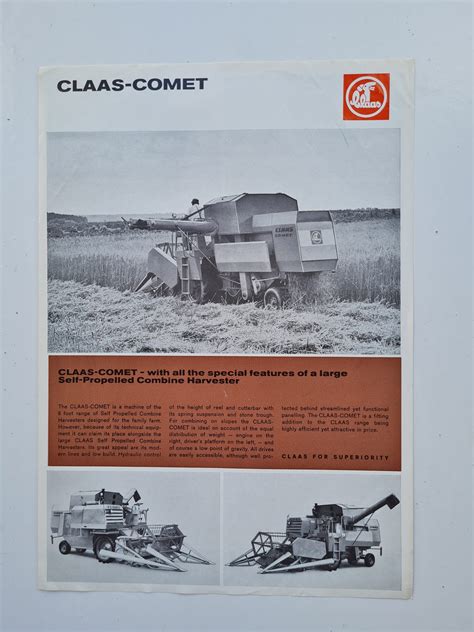 Claas Comet Combine Harvester Sales Leaflet Sps Parts