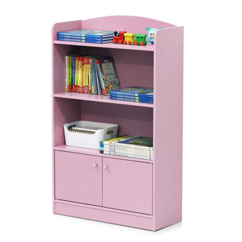 Furinno Kidkanac Bookshelf With Storage Cabinet Pink Ebay