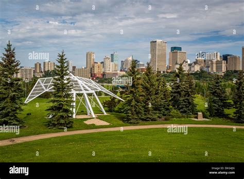 The City Skyline From Above The Muttart Conservatory In Edmonton