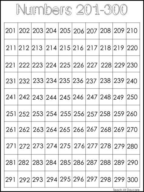 10 Printable Number Charts 0 1000 Made By Teachers