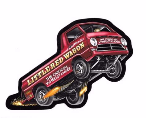 Little Red Wagon Wheelstander Decal Sticker Nhra Drag Racing A 100