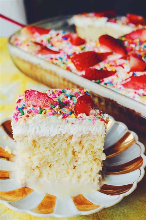 How to make tres leches cake vegan. Shortcut Strawberry Tres Leches Cake - Using Boxed Cake ...
