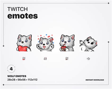 Twitch Emotes Twitch Emote Pack Wolf Twitch Emotes Cute Etsy