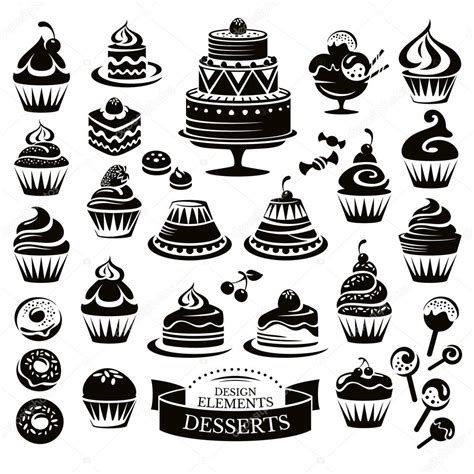Set Of Desserts Design Elements Stock Vector Image By ©selenamay 71255651