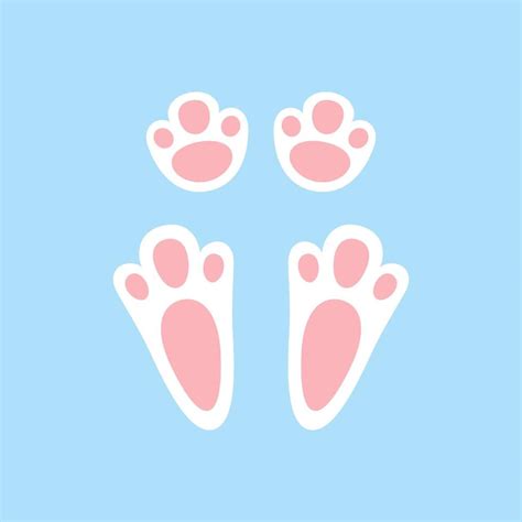 Cute Easter Bunny Paw Rabbit Or Hare Footprint Bunny Foot Prints On