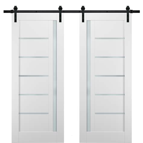 Sliding Double Barn Doors 36 x 84 with Hardware | Quadro 4088 White