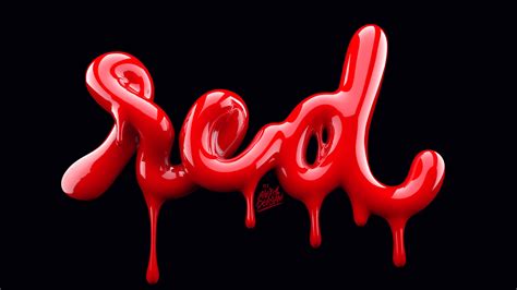 Wallpaper Typography Abstract 3d Red 4k Abstract 16384